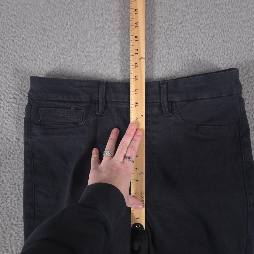 Good American Jeans Womens Large Black Good Legs Straight Pull‎ On Elastic Denim - Picture 4 of 10